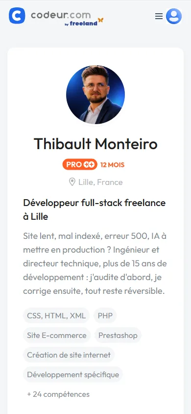 Mon profil sur Codeur.com