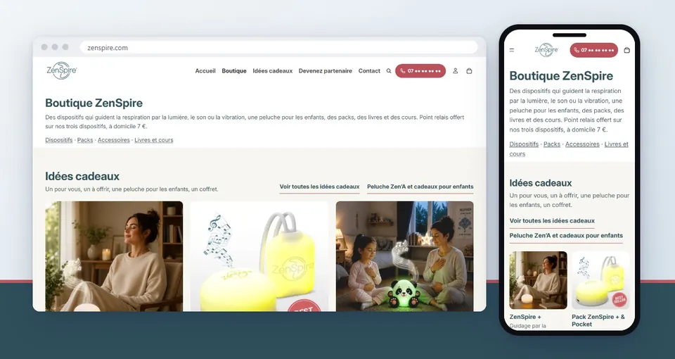 Aperçu de la réalisation : Boutique Shopify : audit, pages et Google Ads